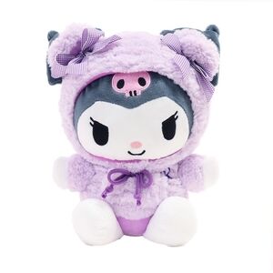 Kuromi Fuzzy Hoodie Plush NWT 10" Approx
